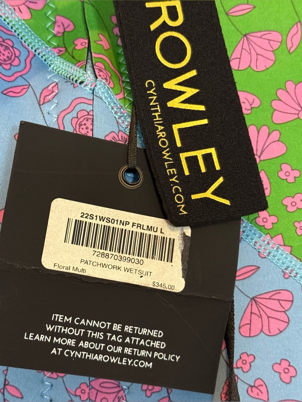 Cynthia Rowley Patchwork Floral Wetsuit Surf Suit Womens Large SPF 50 NEW - Picture 5 of 14